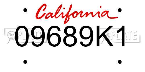 09689K1 California License Plate
