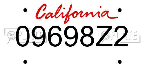 09698Z2 California License Plate