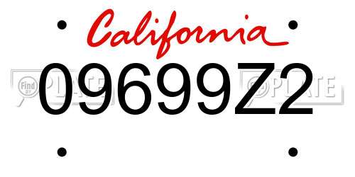 09699Z2 California License Plate