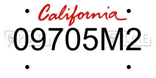 09705M2 California License Plate