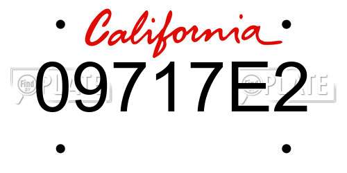 09717E2 California License Plate