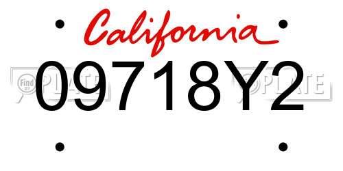 09718Y2 California License Plate