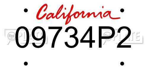 09734P2 California License Plate