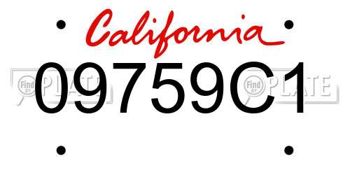 09759C1 California License Plate