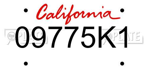 09775K1 California License Plate