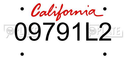 09791L2 California License Plate