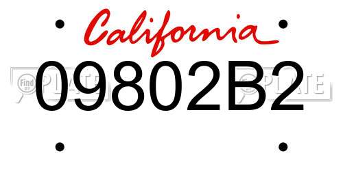 09802B2 California License Plate