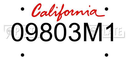 09803M1 California License Plate