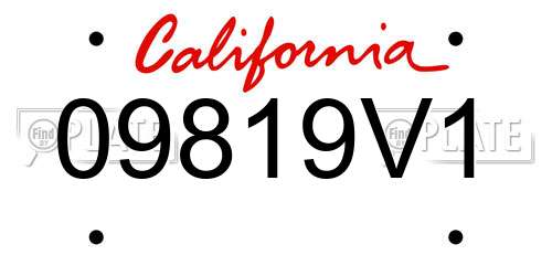 09819V1 California License Plate