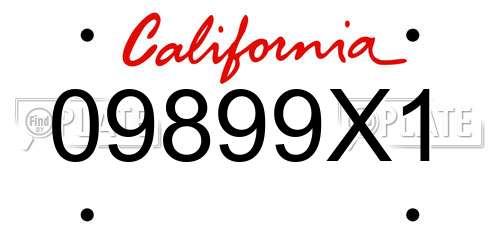 09899X1 California License Plate