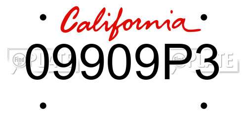 09909P3 California License Plate