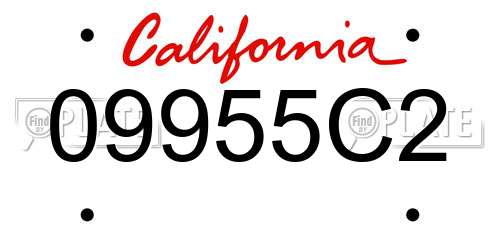 09955C2 California License Plate