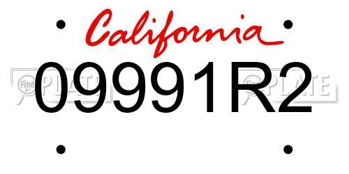 09991R2 California License Plate