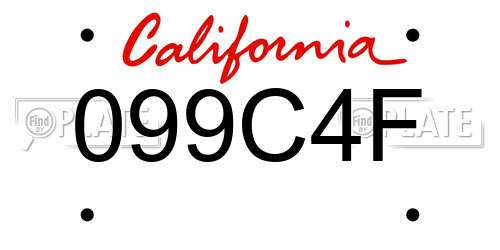 099C4F California License Plate