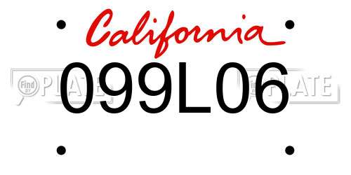 099L06 California License Plate
