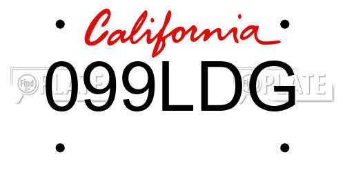 099LDG California License Plate