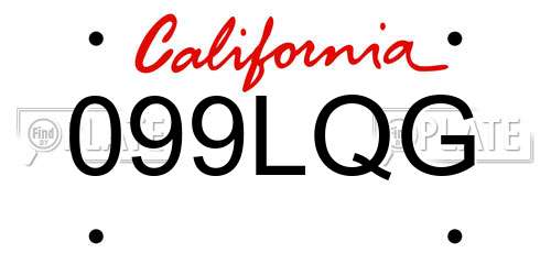 099LQG California License Plate