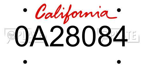 0A28084 California License Plate