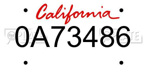 0A73486 California License Plate