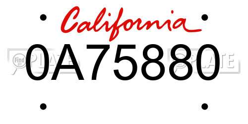 0A75880 California License Plate
