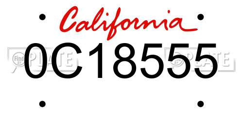 0C18555 California License Plate
