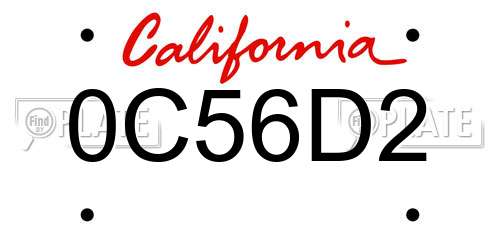 0C56D2 California License Plate