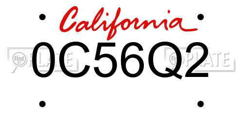 0C56Q2 California License Plate