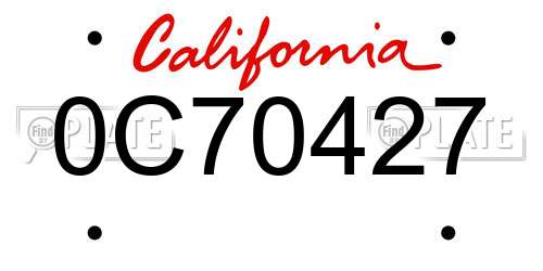 0C70427 California License Plate