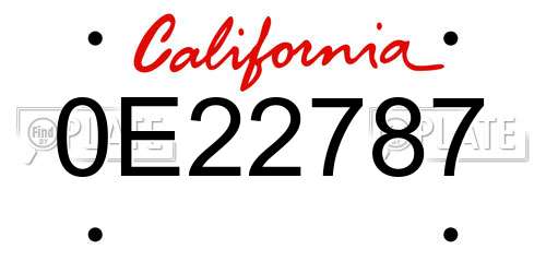 0E22787 California License Plate