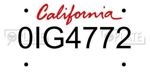 0IG4772 California License Plate