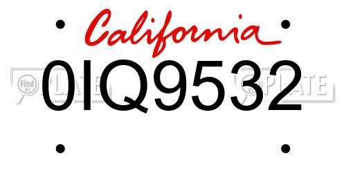 0IQ9532 California License Plate