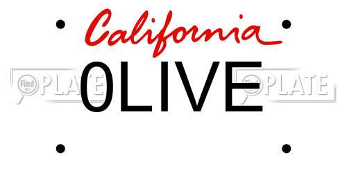0LIVE California License Plate