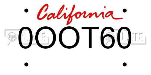 0OOT60 California License Plate