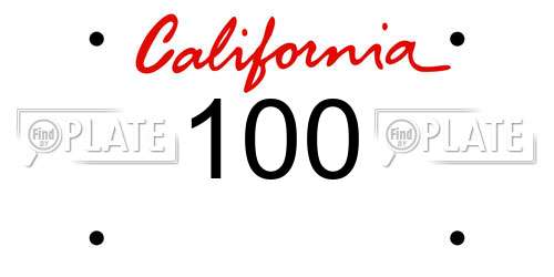 100 California License Plate