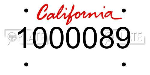 1000089 California License Plate