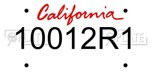 10012R1 California License Plate