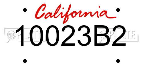 10023B2 California License Plate