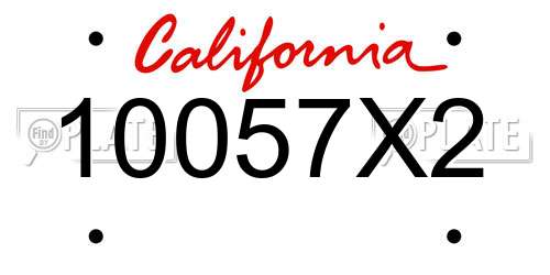 10057X2 California License Plate