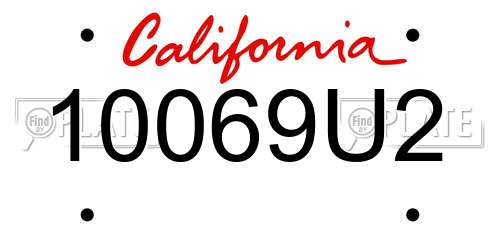 10069U2 California License Plate