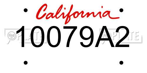 10079A2 California License Plate