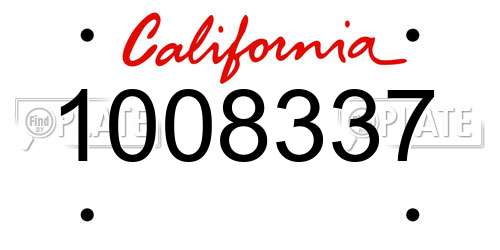 1008337 California License Plate