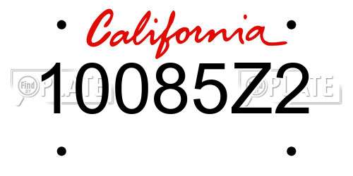 10085Z2 California License Plate