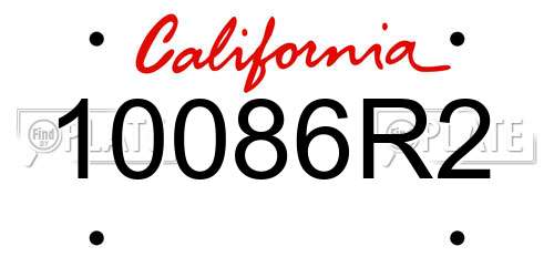 10086R2 California License Plate