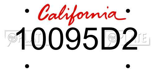 10095D2 California License Plate