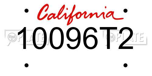 10096T2 California License Plate