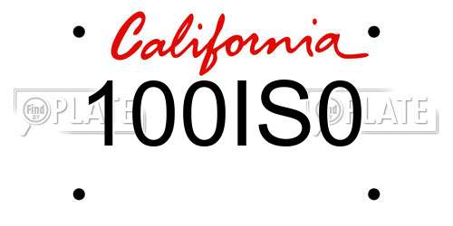 100IS0 California License Plate