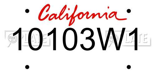 10103W1 California License Plate
