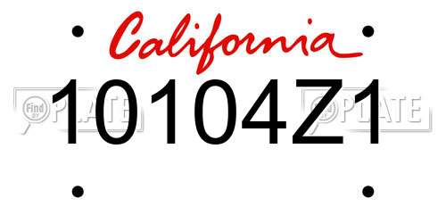 10104Z1 California License Plate