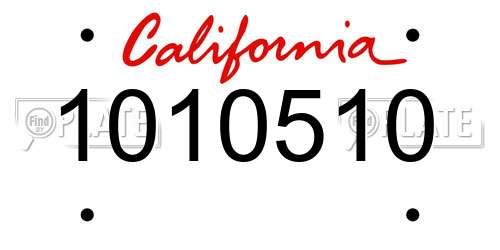 1010510 California License Plate