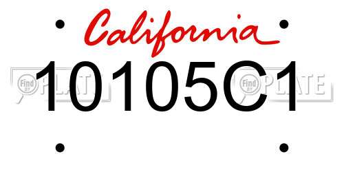 10105C1 California License Plate